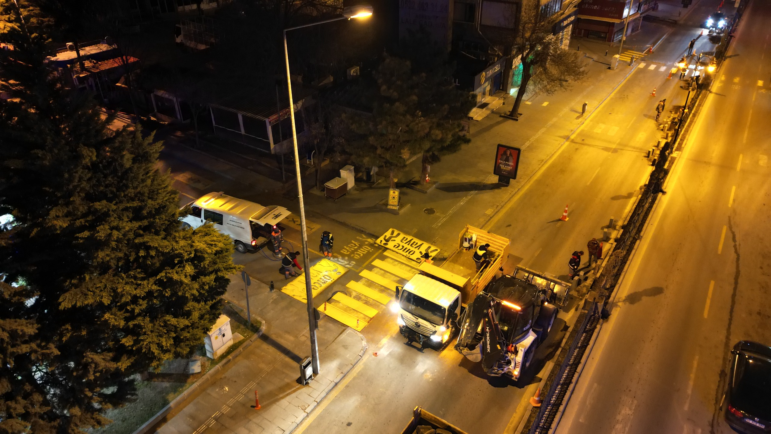 Nevşehir’de Cadde ve Bulvarlarda Yol Çizgileri Yenileniyor